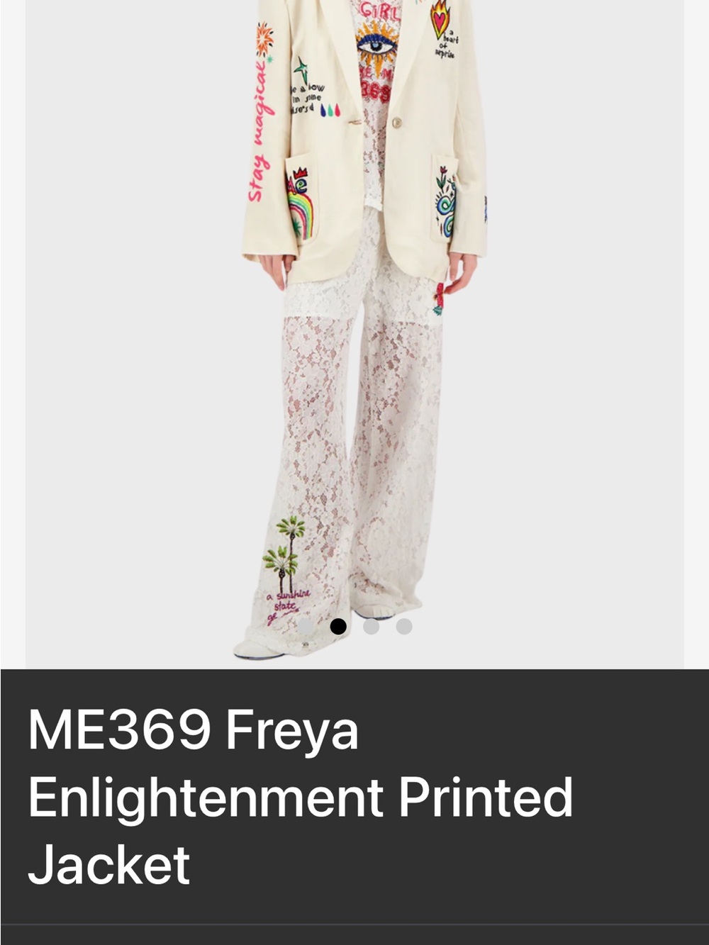 ME369 Freya Enlightenment Embroidered Linen Blazer Jacket XS - Picture 2 of 15